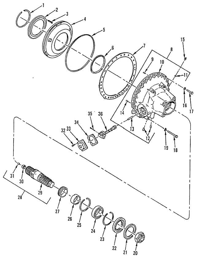 Figure 155. Output Shaft, Governor, and Rear Cover