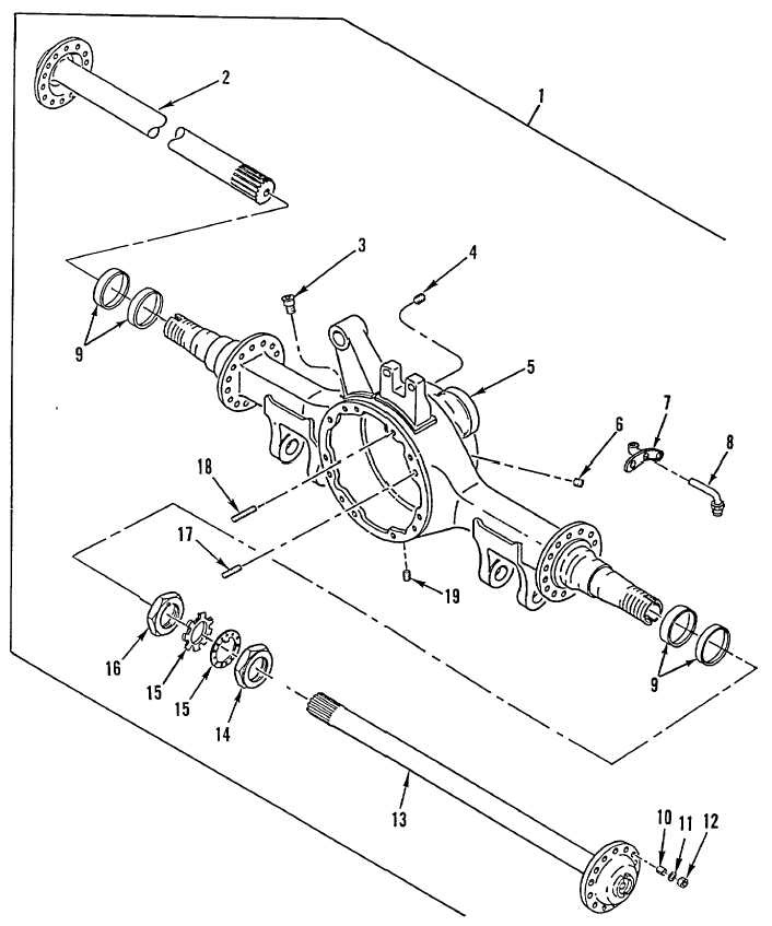 Figure 182. Forward-Rear Axle Assembly (M916A1, M916A2, M917A1's)